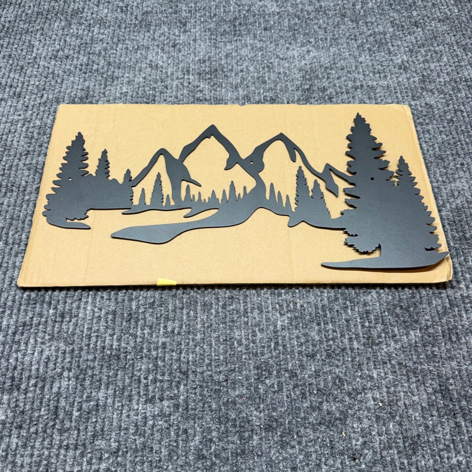 Metal Mountain Pine Tree Wall Art 16in Black Powder Coated Landscape Sign New