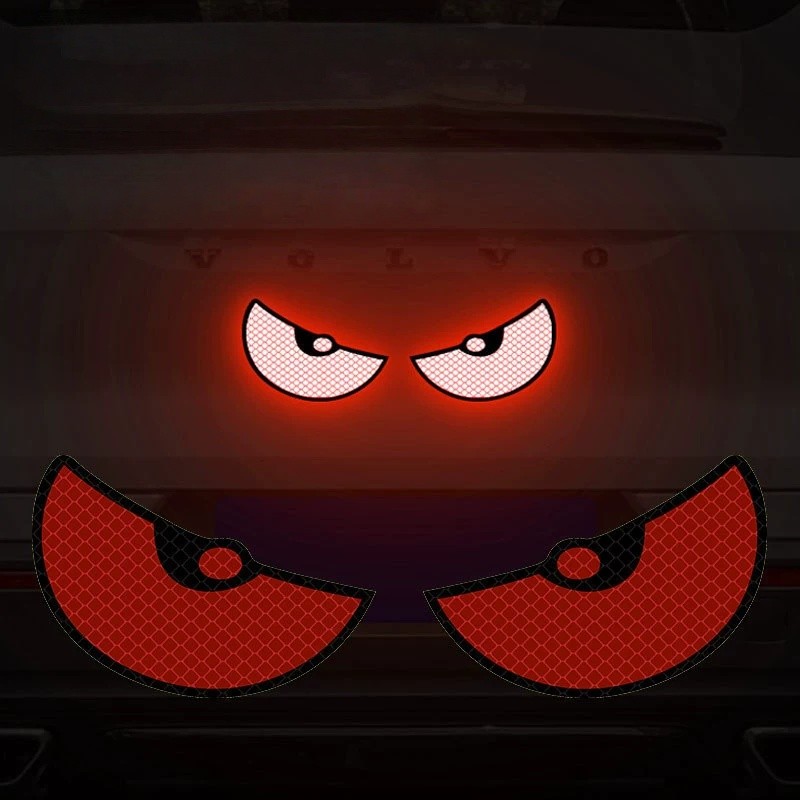 1X Red Big Eyes Car Sticker Wall Sticker Cartoon 3D Decal Sticker for Bike/ Car