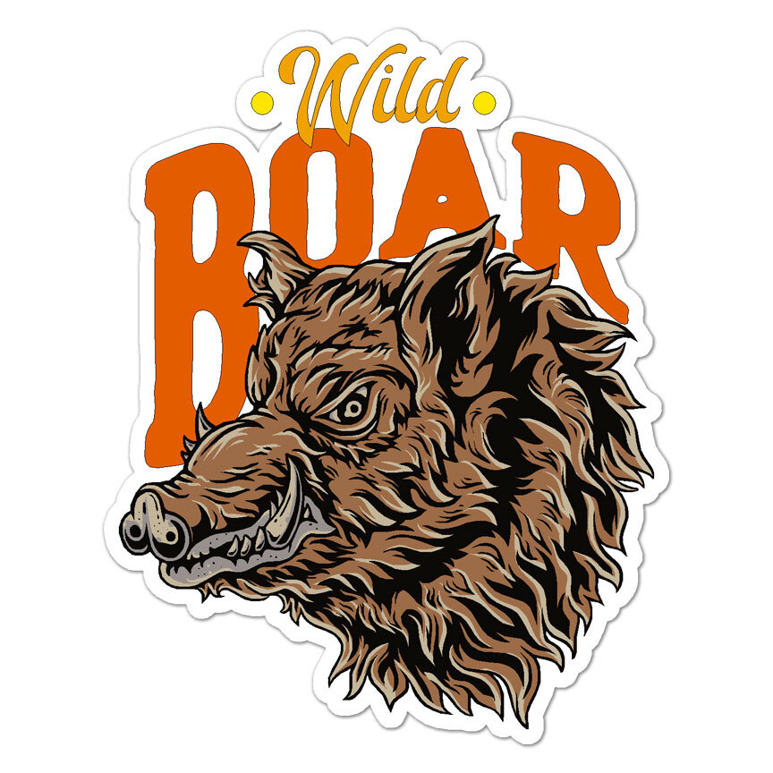 Wild Boar Pig, Vinyl Decal Sticker, Indoor Outdoor, 3 Sizes, #8906