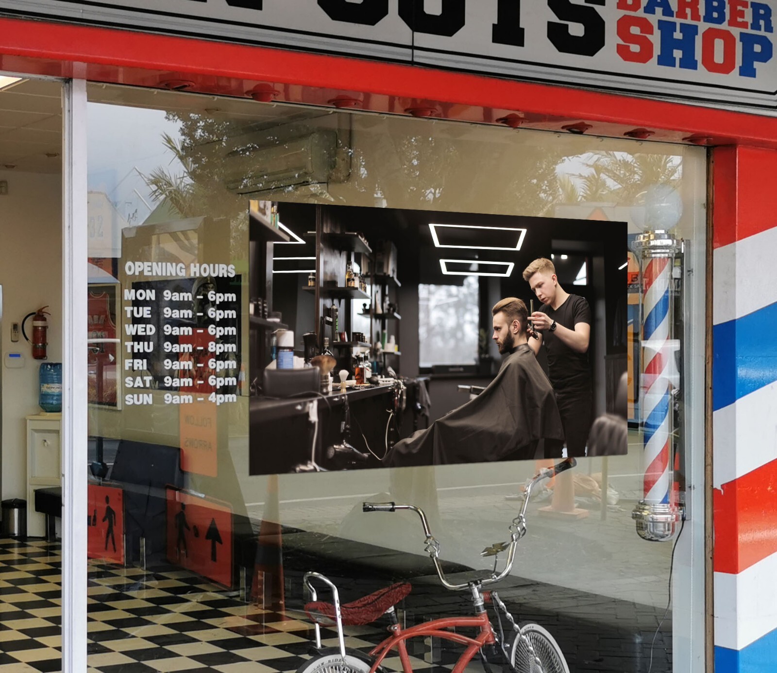 3D Man Hair Cut K1336 Barber Shop Window Stickers Vinyl Wallpaper Wall Murals Ka