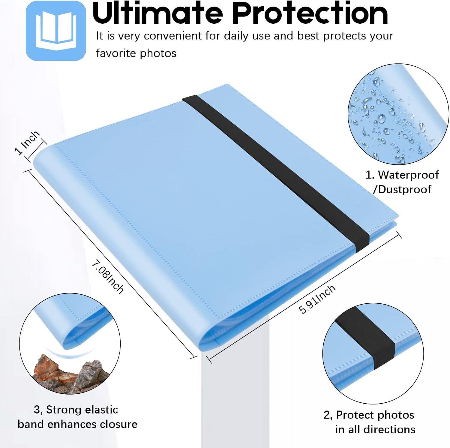 Photo Album 8.5X11 Holds 68 Photos, Art Portfolio Binder for 8.5 X 11 Pictures,