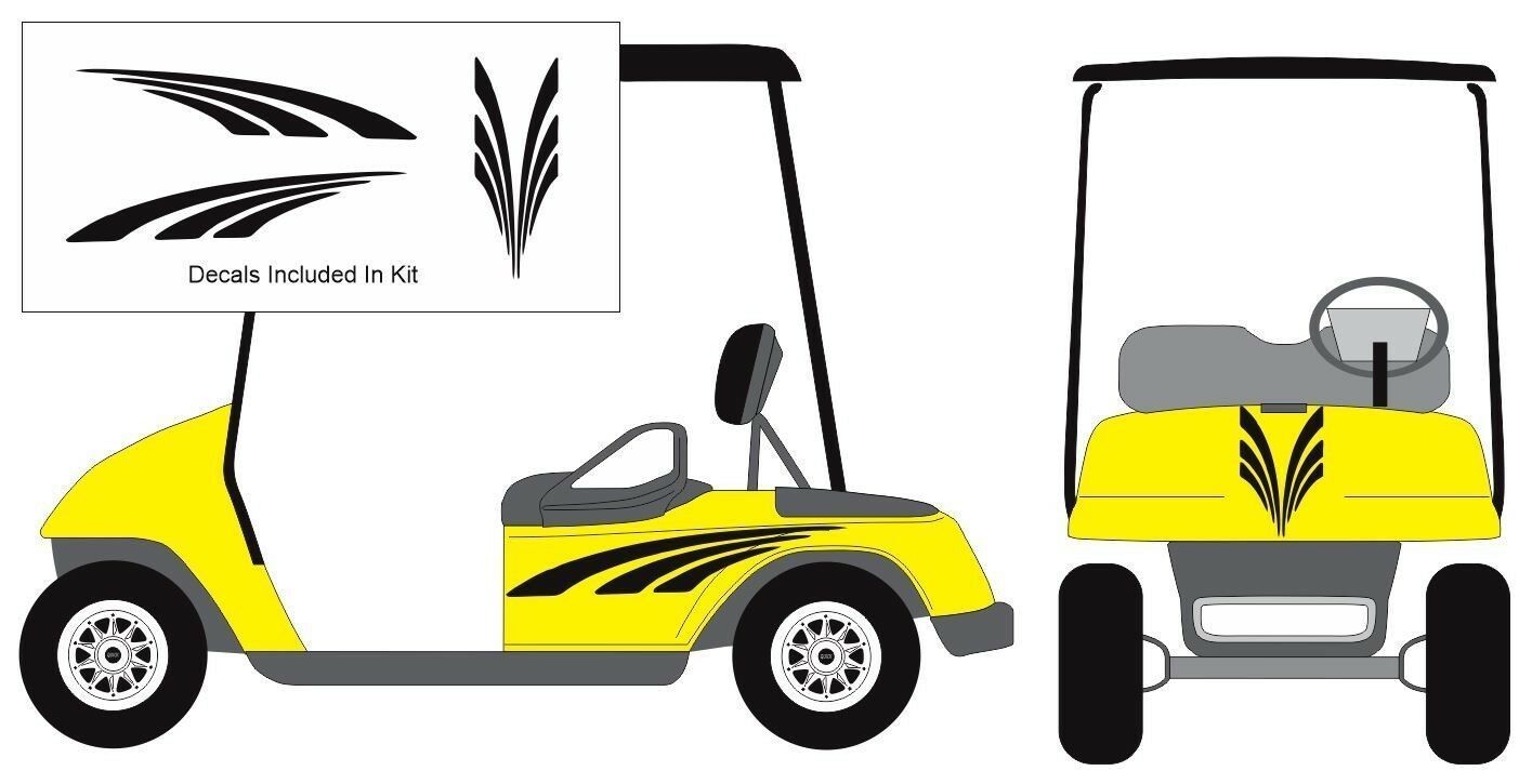 Atari Golf Cart Stripe 3M Decal Graphic Sticker EZ Go Club Car Yahamma HDK GEM