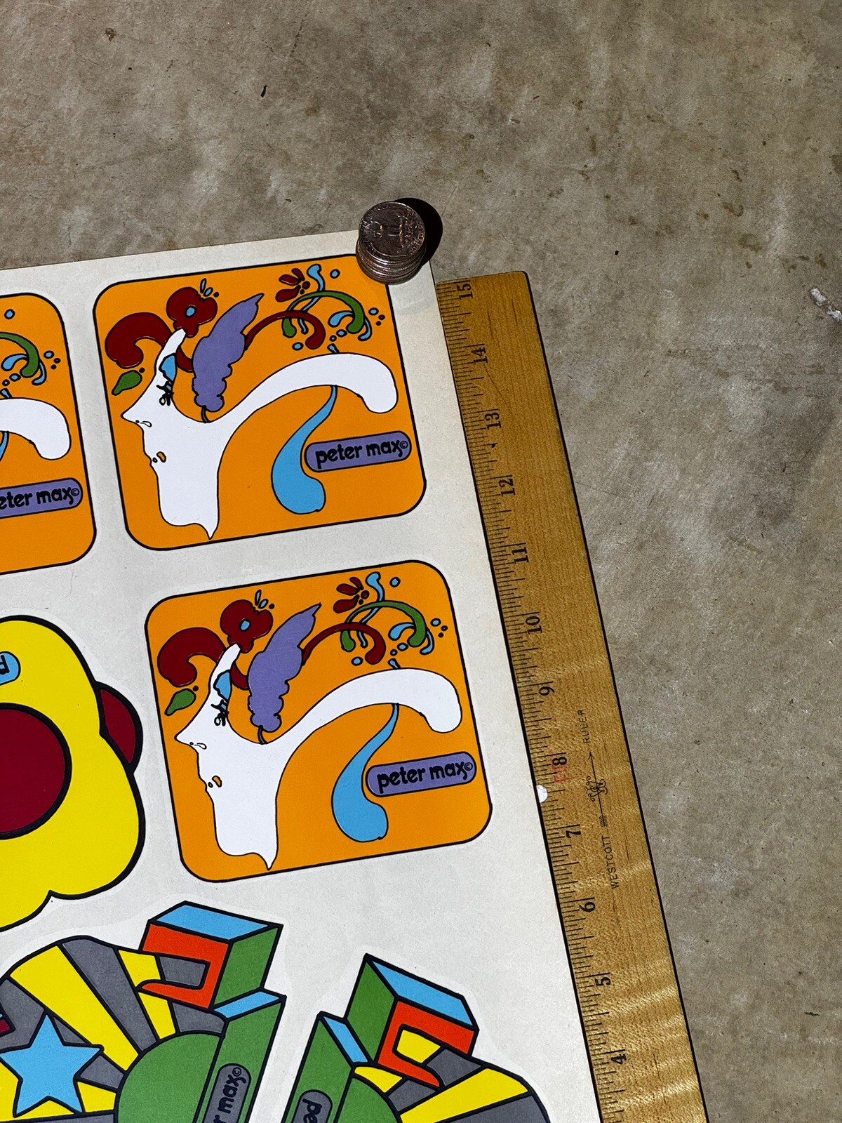 Peter Max Flower Power Decal 1970 Cookware Decals Hippie Groovy Kitchenware