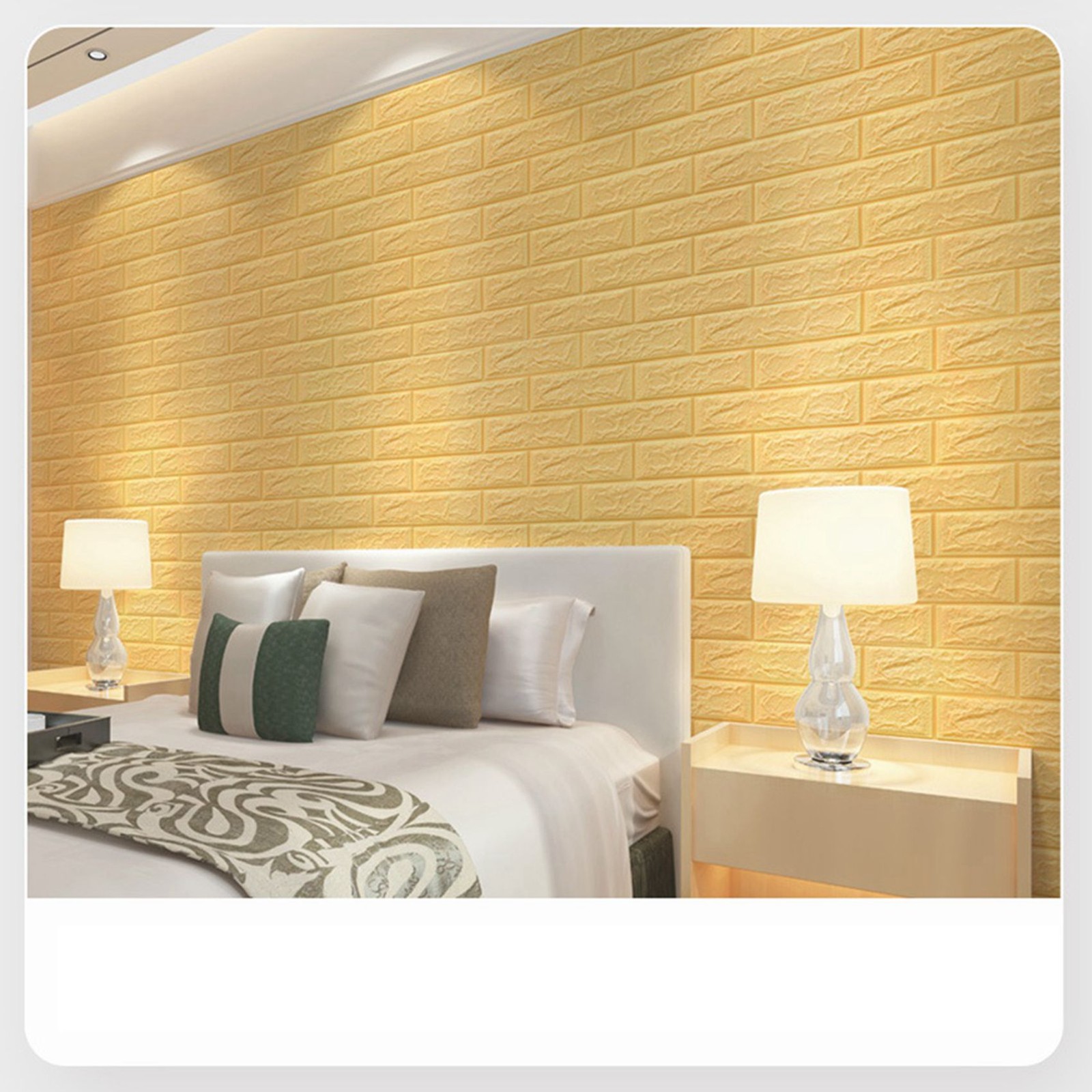 30Pcs Self-Adhesive 3D Brick Sticker DIY Foam Room Kitchen Roof Ceiling3681