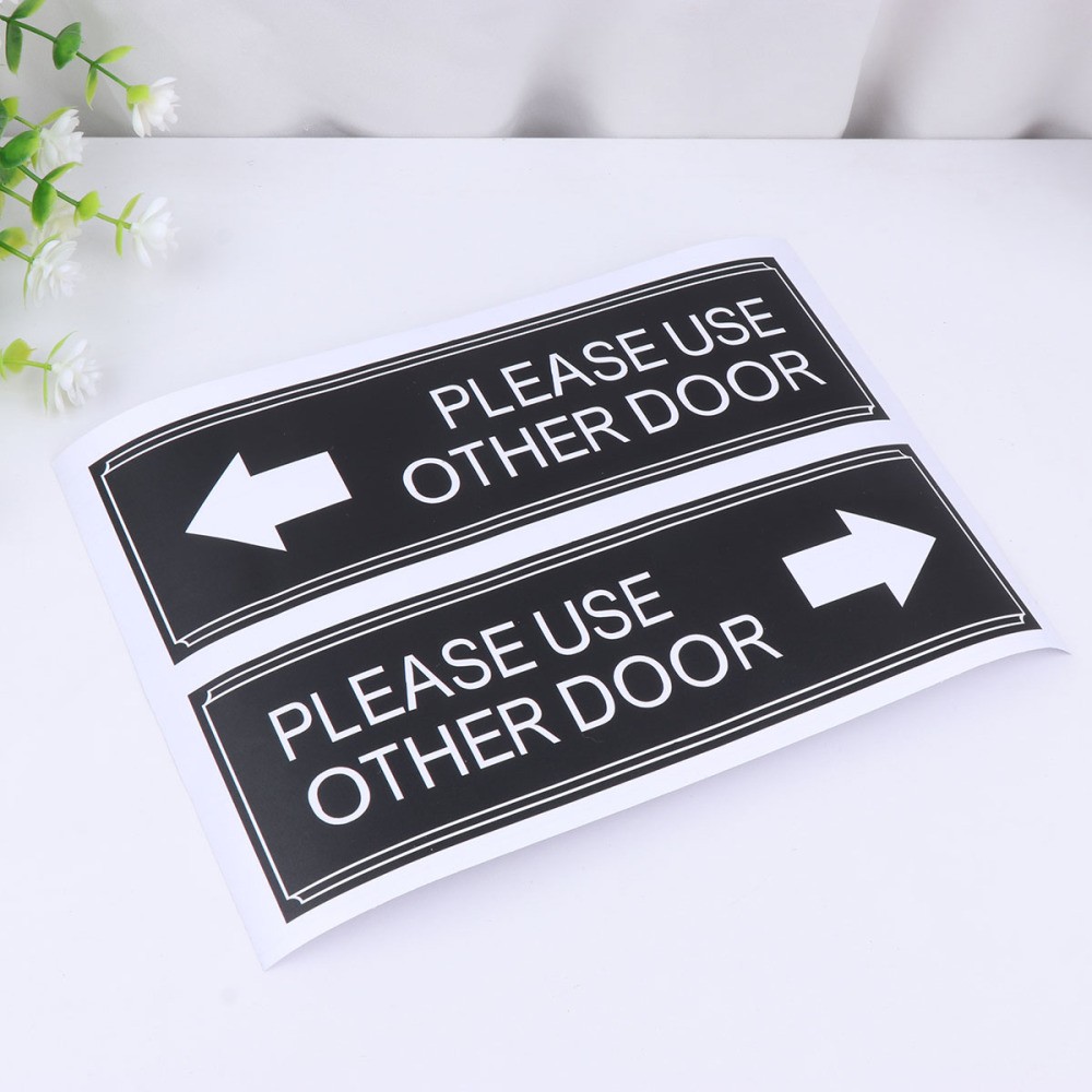 Creative Door Stickers 6Pcs Please Use Other Door Sign Decals for Easy DIY