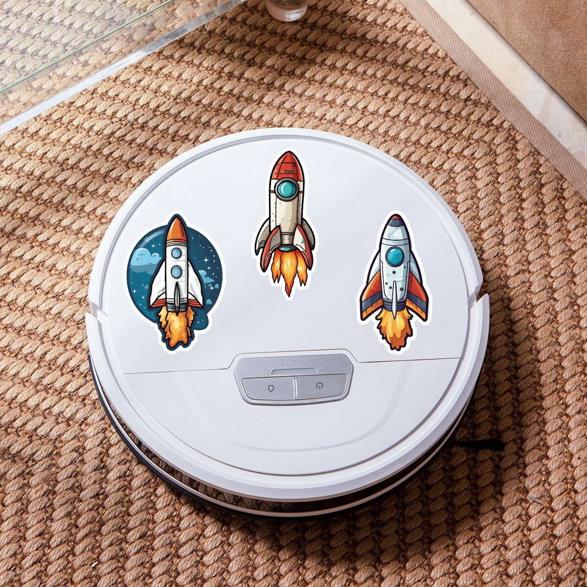 50pcs Waterproof Vinyl Stickers Rocket Outer Space Luggage Phone Laptop Window