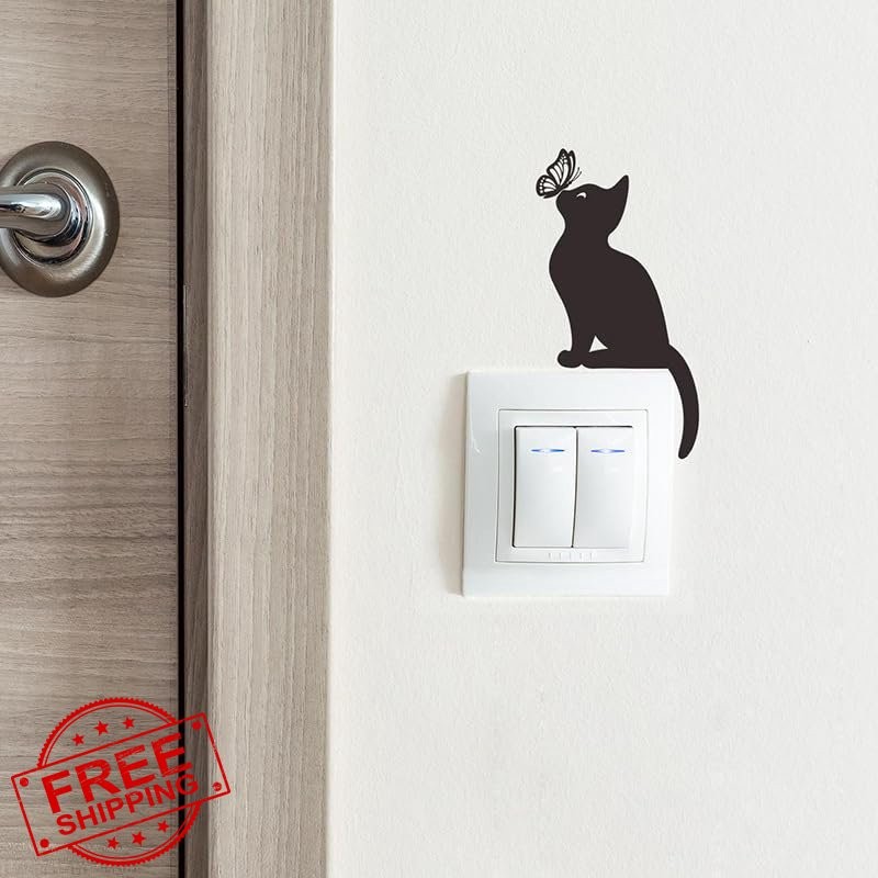 Generic Cat Butterfly Light Switch Decals