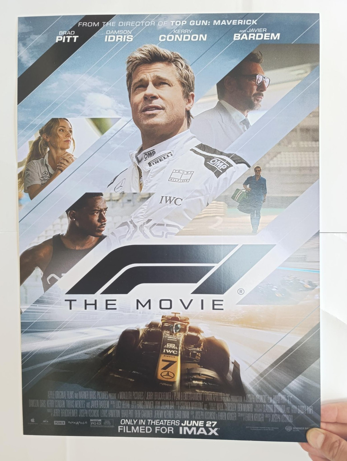 F1 Movie Poster Final Version 2025 Brad Pitt White 300 gr Paper A3 A4