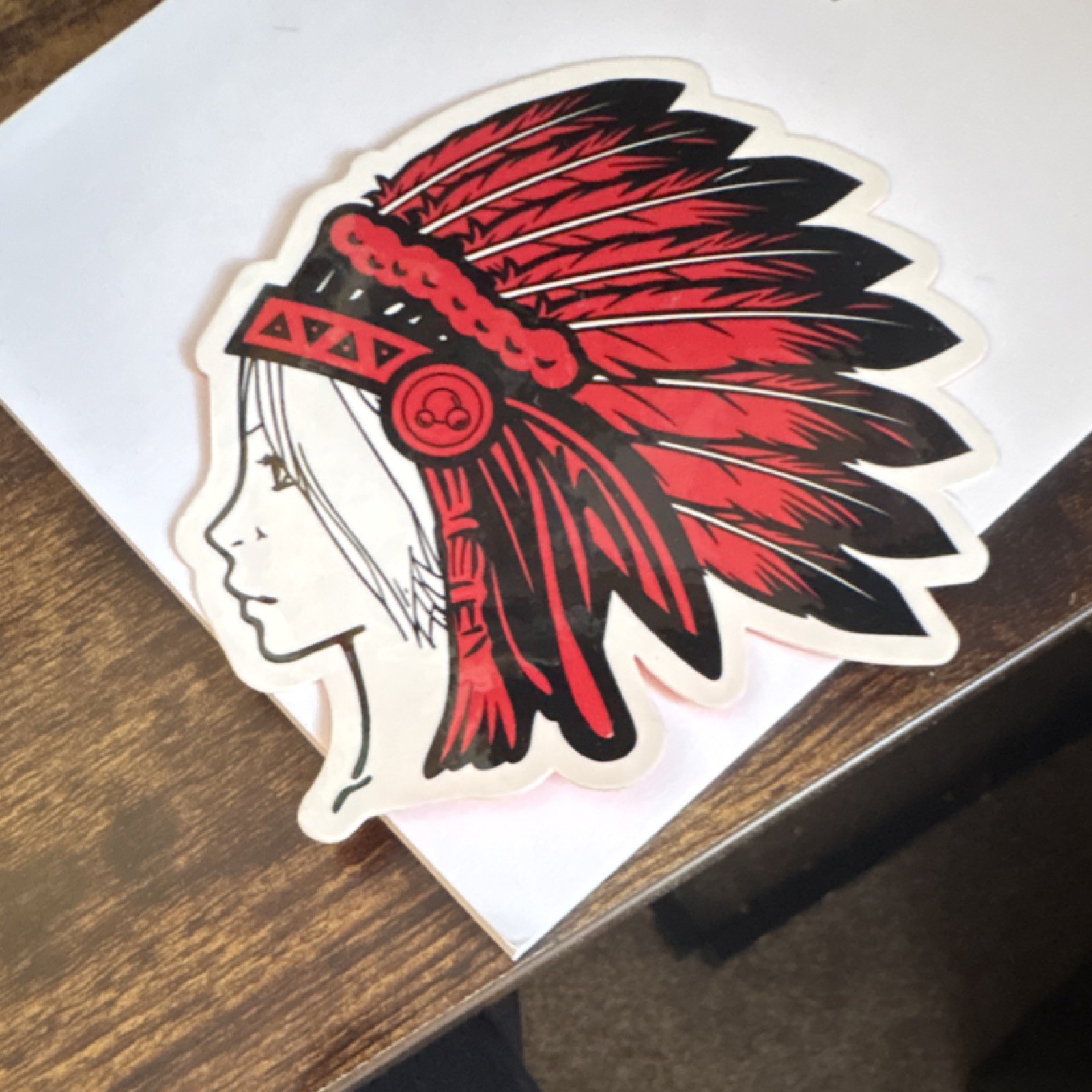 BOLLA Red Black White Profile Art Vinyl Sticker Removable for Wall Car Laptop