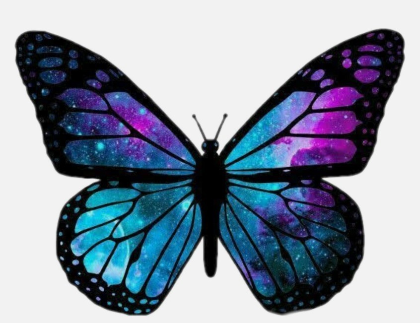 Galaxy Butterfly Phone Sticker (2 inch) Blue Purple Beautiful Vibrant