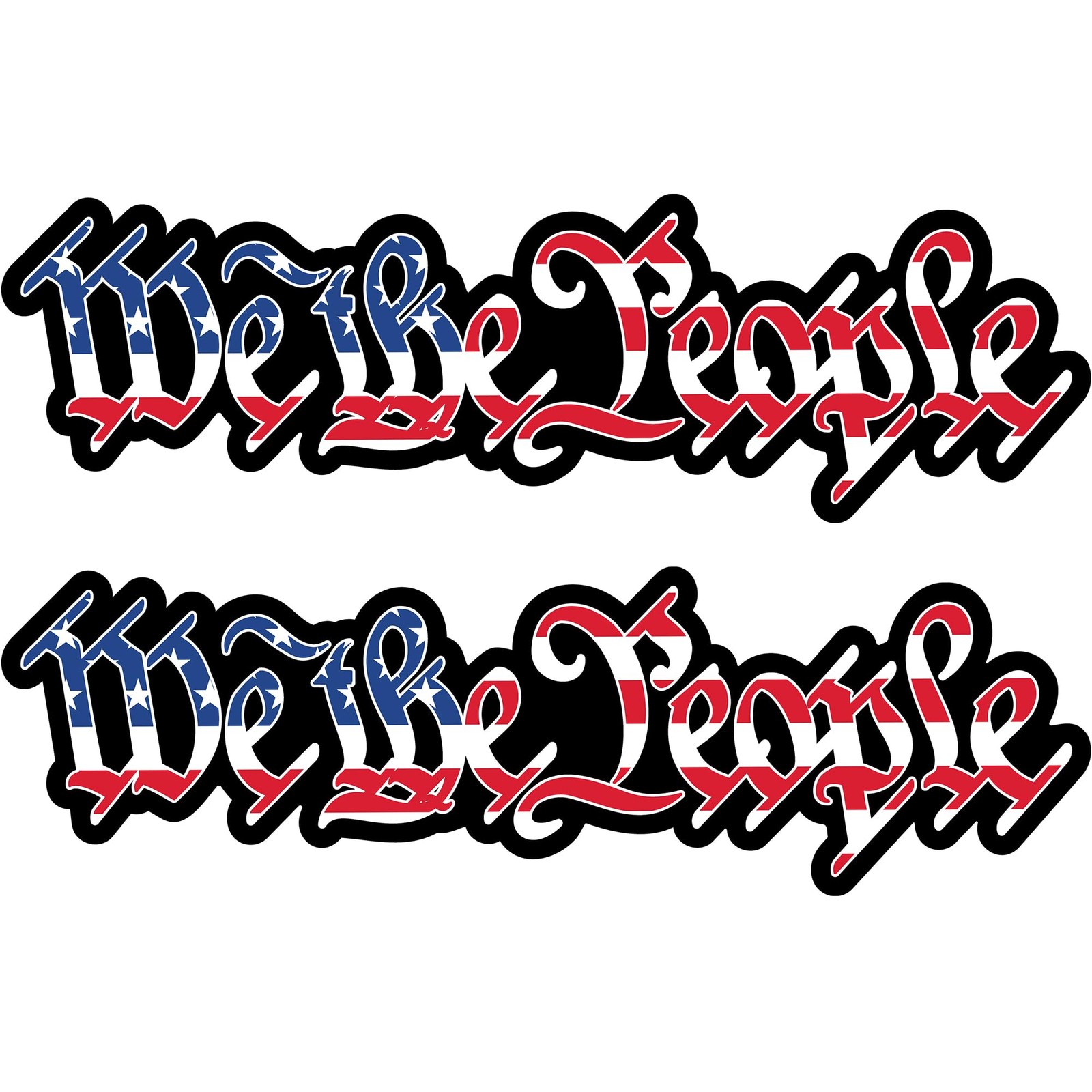 American Flag Car Stickers 2Pack Decals for Windows Made in USA