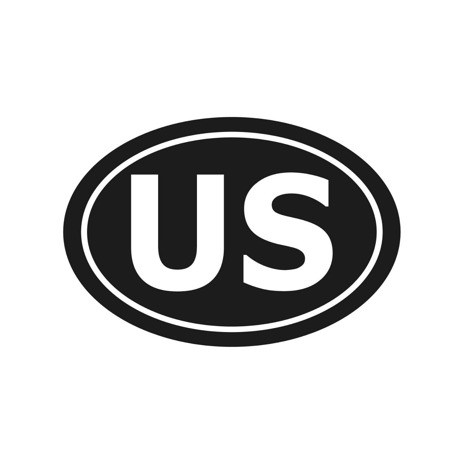 US United states initials Vinyl Decal Window Oval US Laptop Sticker