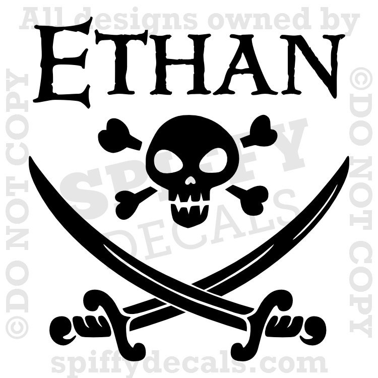 PERSONALIZED PIRATE NAME CUSTOM SWORDS JACK SPARROW Quote Vinyl Wall Decal Decor