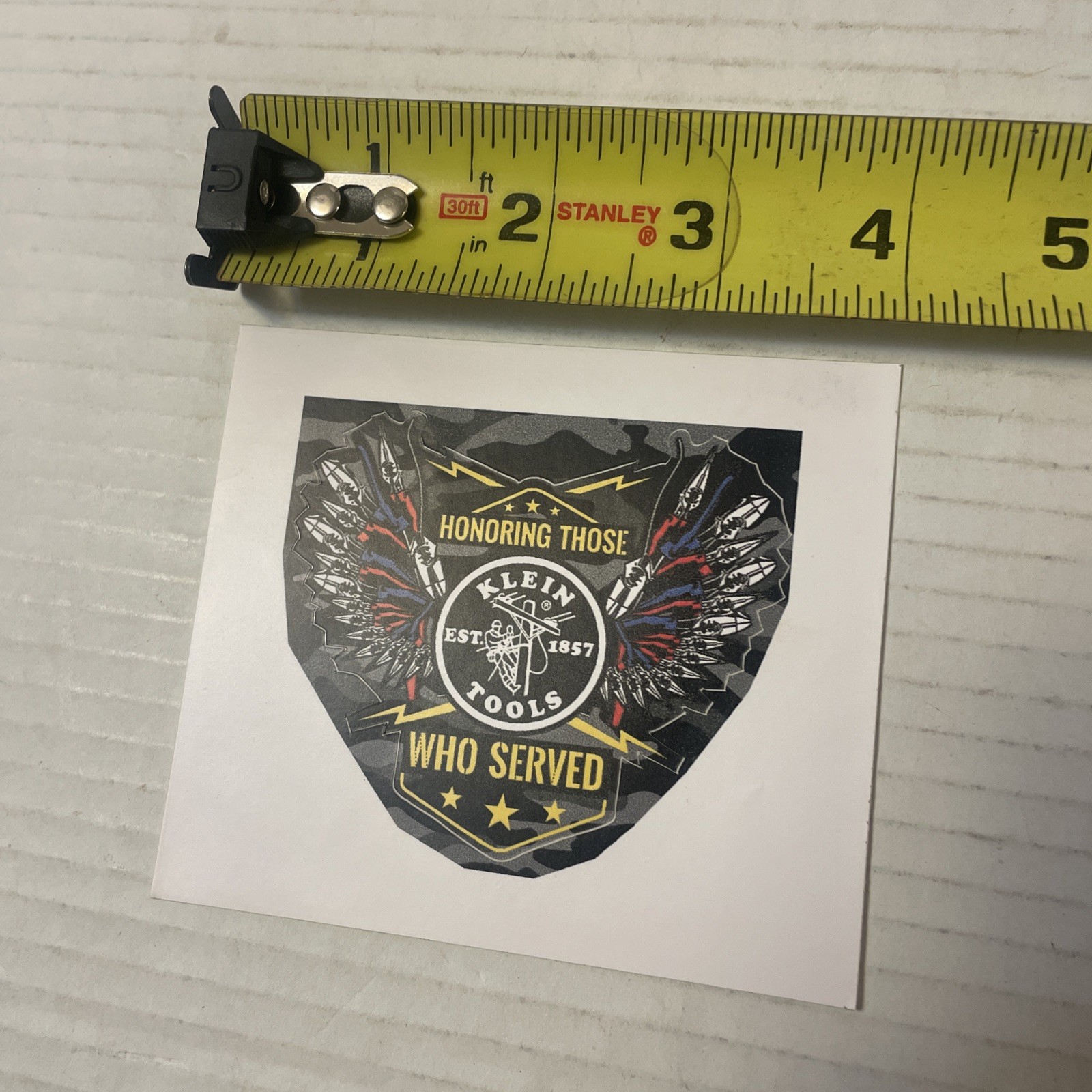 Klein Tools Tradesman Club Exclusive Giveaway Sticker Nov. 2022 Honor Who Served