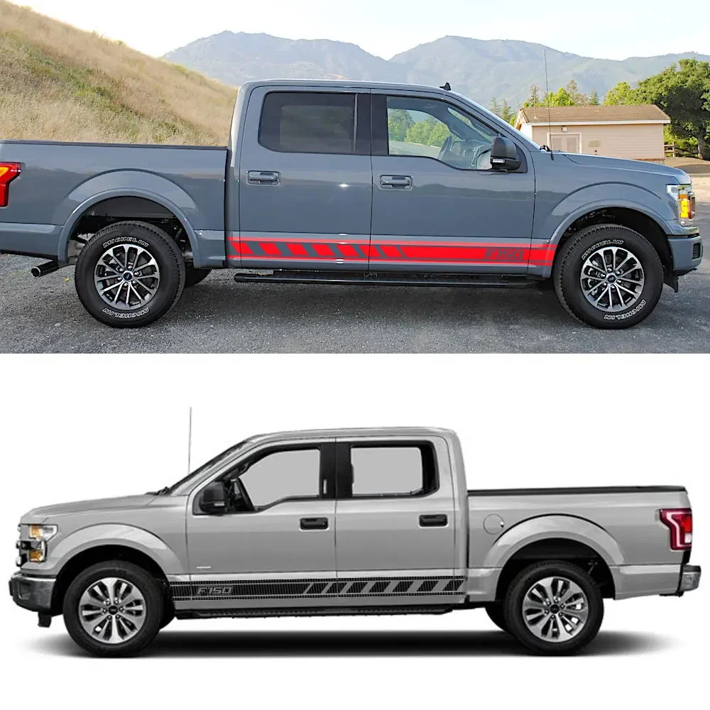 Aftermarket Door Side Skirt Stripe Decal for Ford F-150 Raptor | 2-Piece Pickup