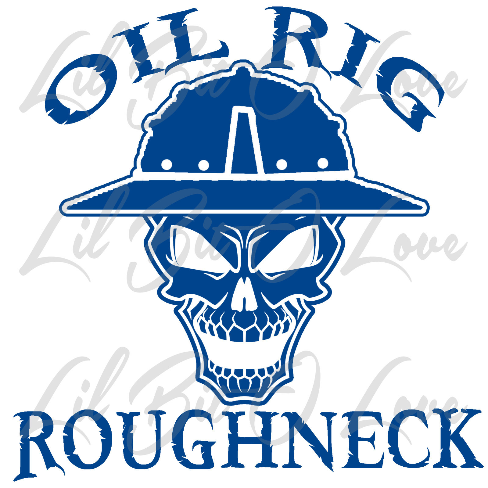 Oil Rig Roughneck Skull Vinyl Decal with Hard Hat Oil Platform Rig Oil Industry