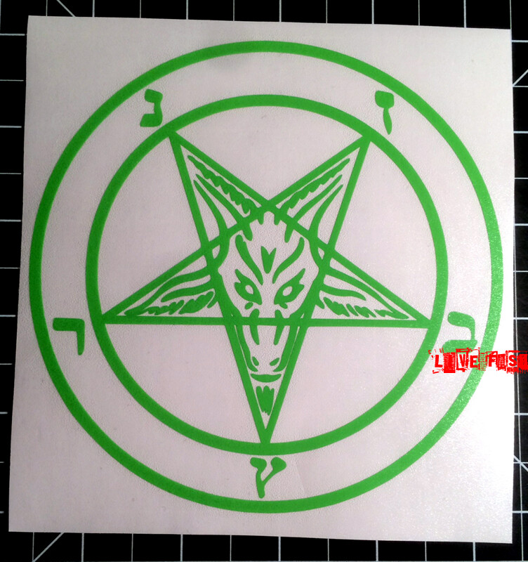 BAPHOMET PENTAGRAM DECAL STICKER VINYL satan black metal death metal goth gothic