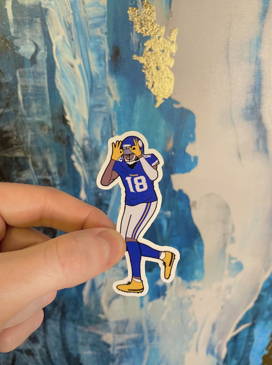 Justin Jefferson Sticker I Gloss or Holographic Laminate l Waterproof Decal