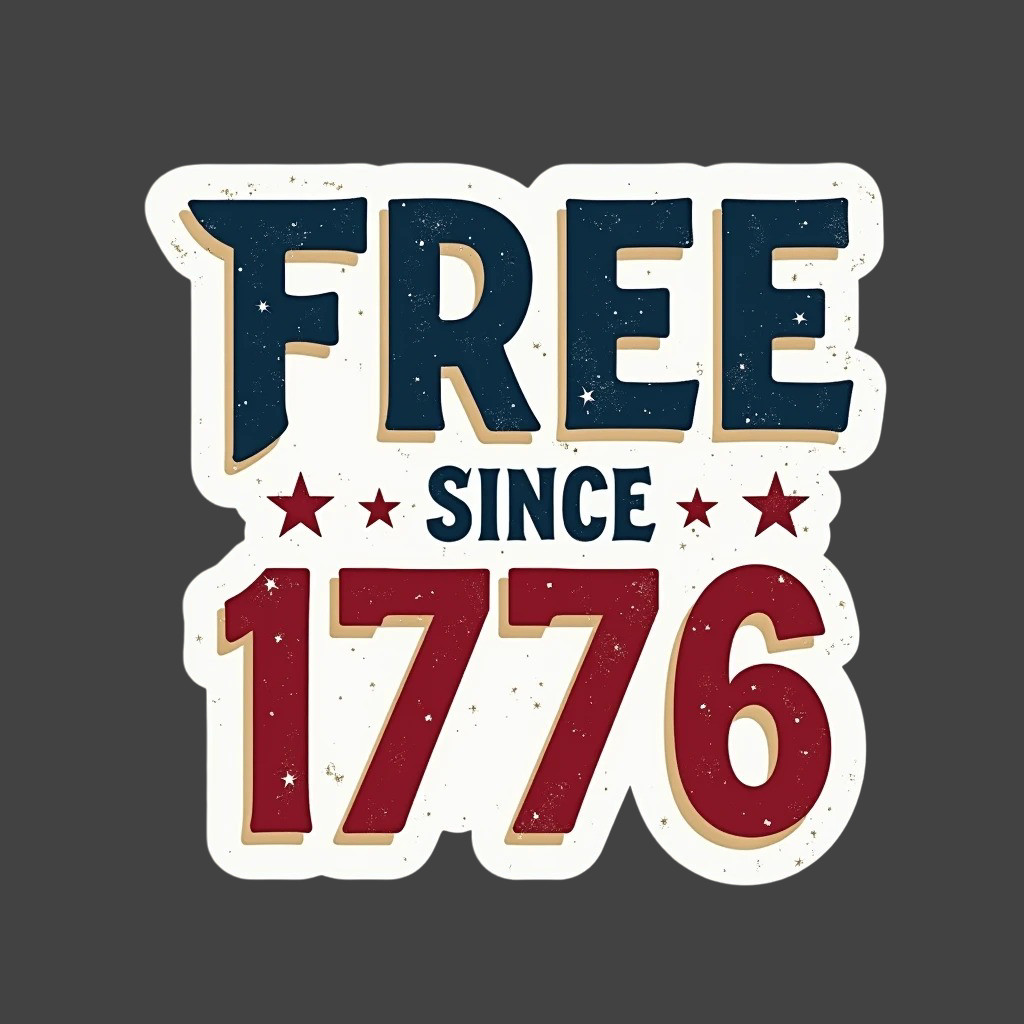 Americana Sticker Vinyl Decal Free Since 1776 Patriotic USA Vintage