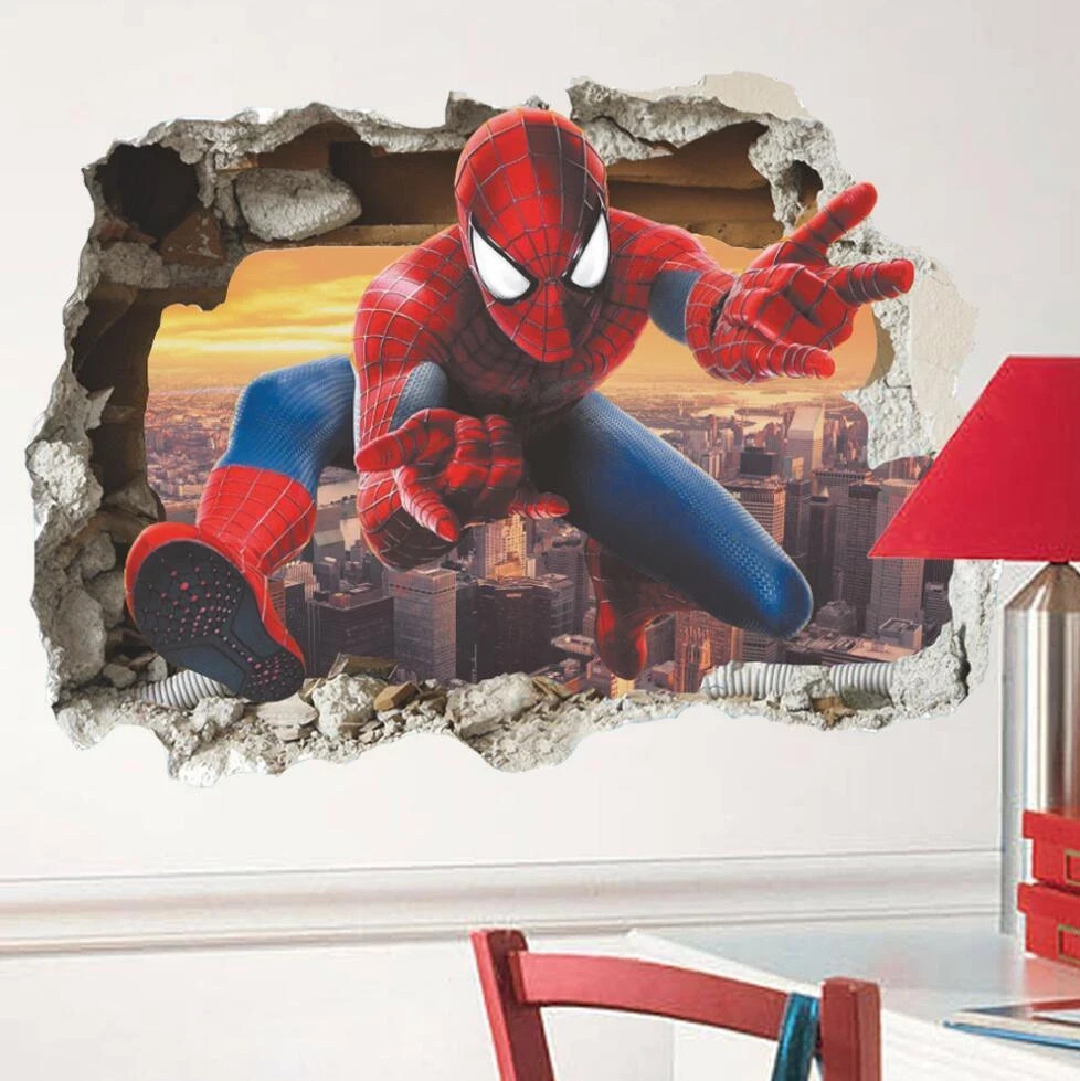 Spider Hero Wall Sticker Removable Vinyl Decal for Kids Bedroom Room Decor 22×24