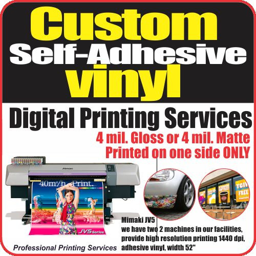 Custom Sign Decal Sticker Self-Adhesive Vinyl Printing Services FREE LAMINATION