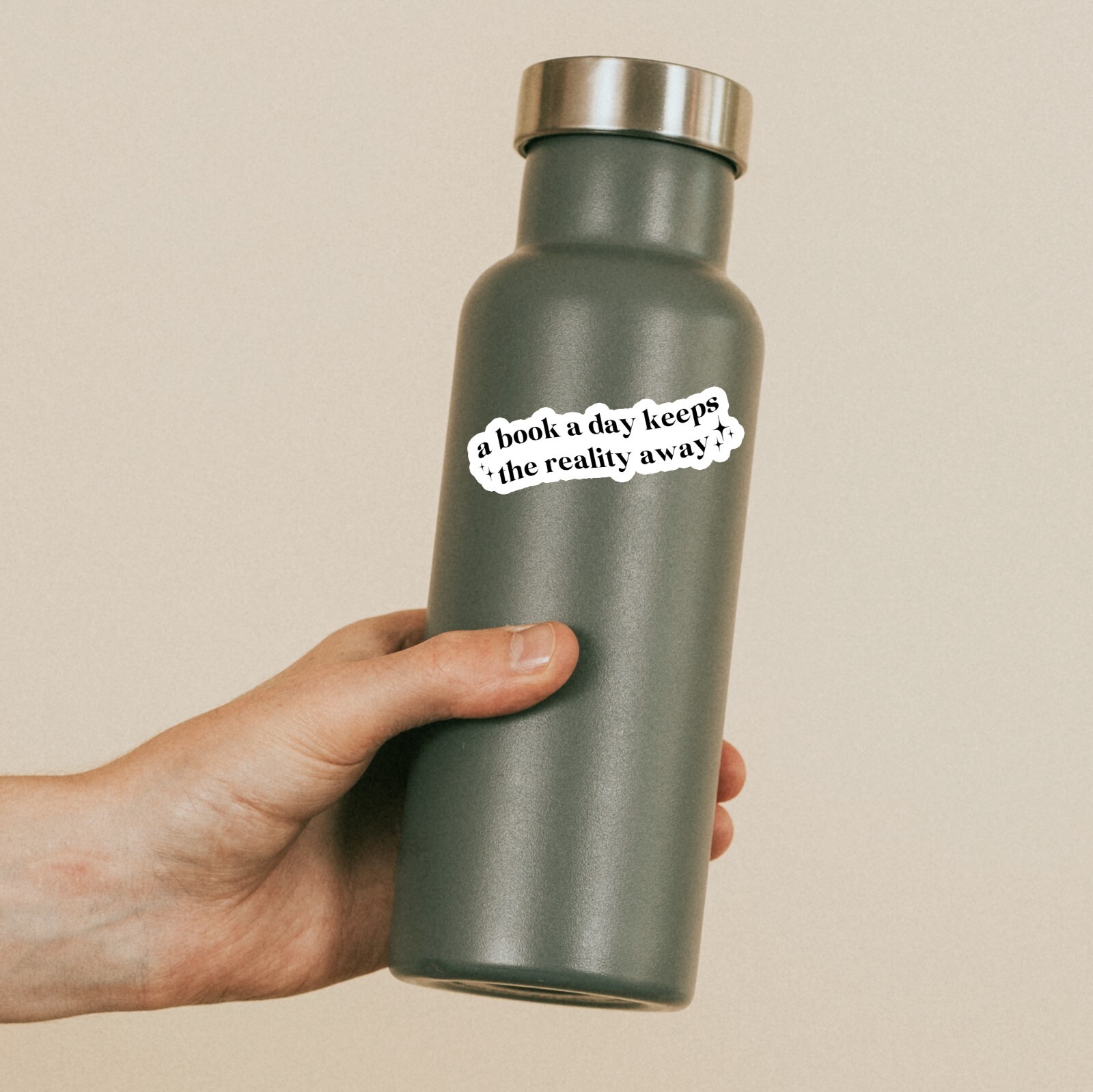 A Book A Day Keeps The Reality Away Sticker Water Bottle Laptop Car Sticker