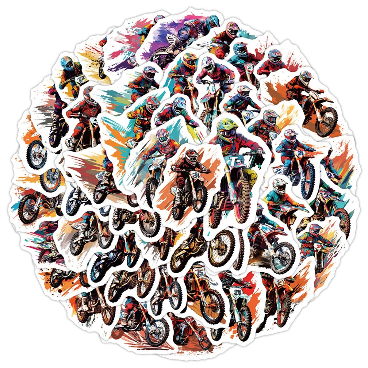 50 Pcs Stickers Off-road Motorcycle Dirt Bike Luggage Skateboard Phone Laptop