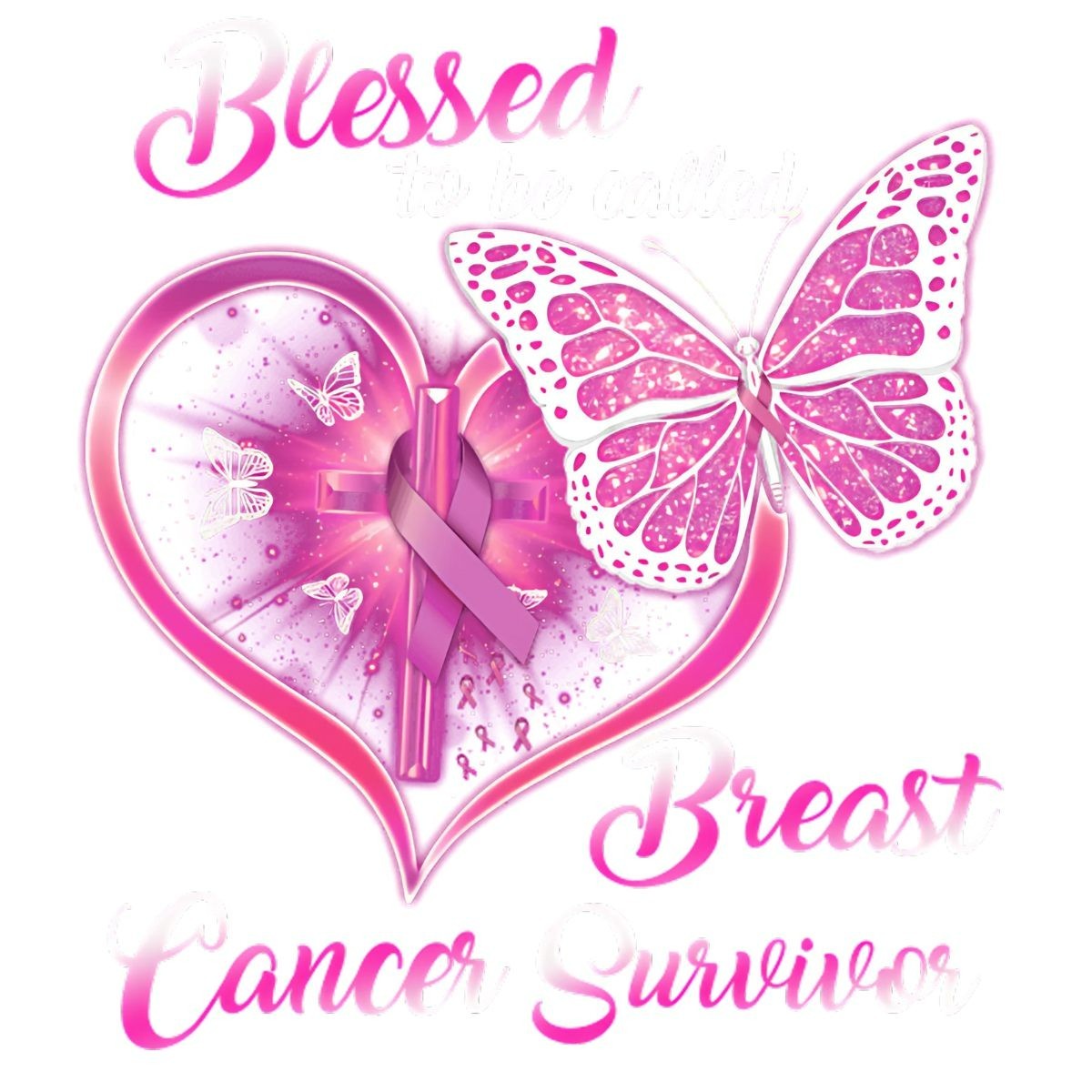 Blessed Breast Cancer Survivor Sticker Laptop Wall Mirror Cup Tumblr Locker Bin