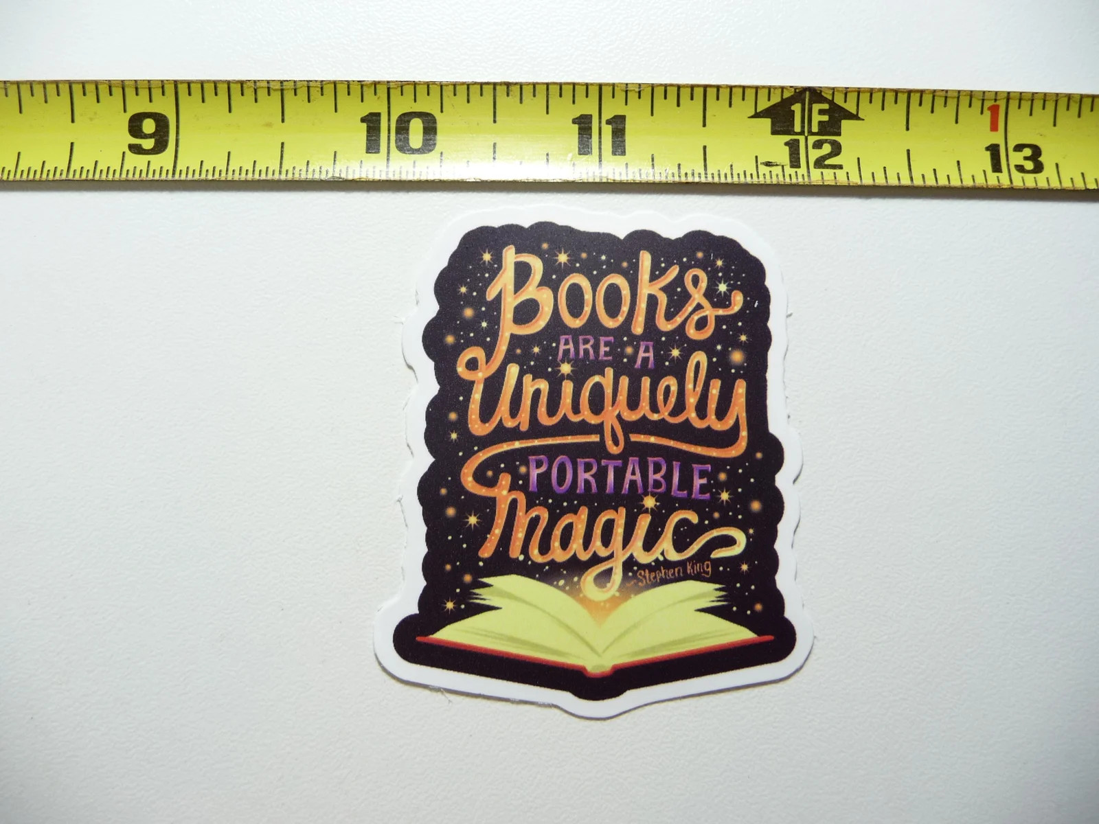 BOOKS ARE A UNIQUELY PORTABLE MAGIC SMALL STICKER DECAL READING NOVEL LIBRARY