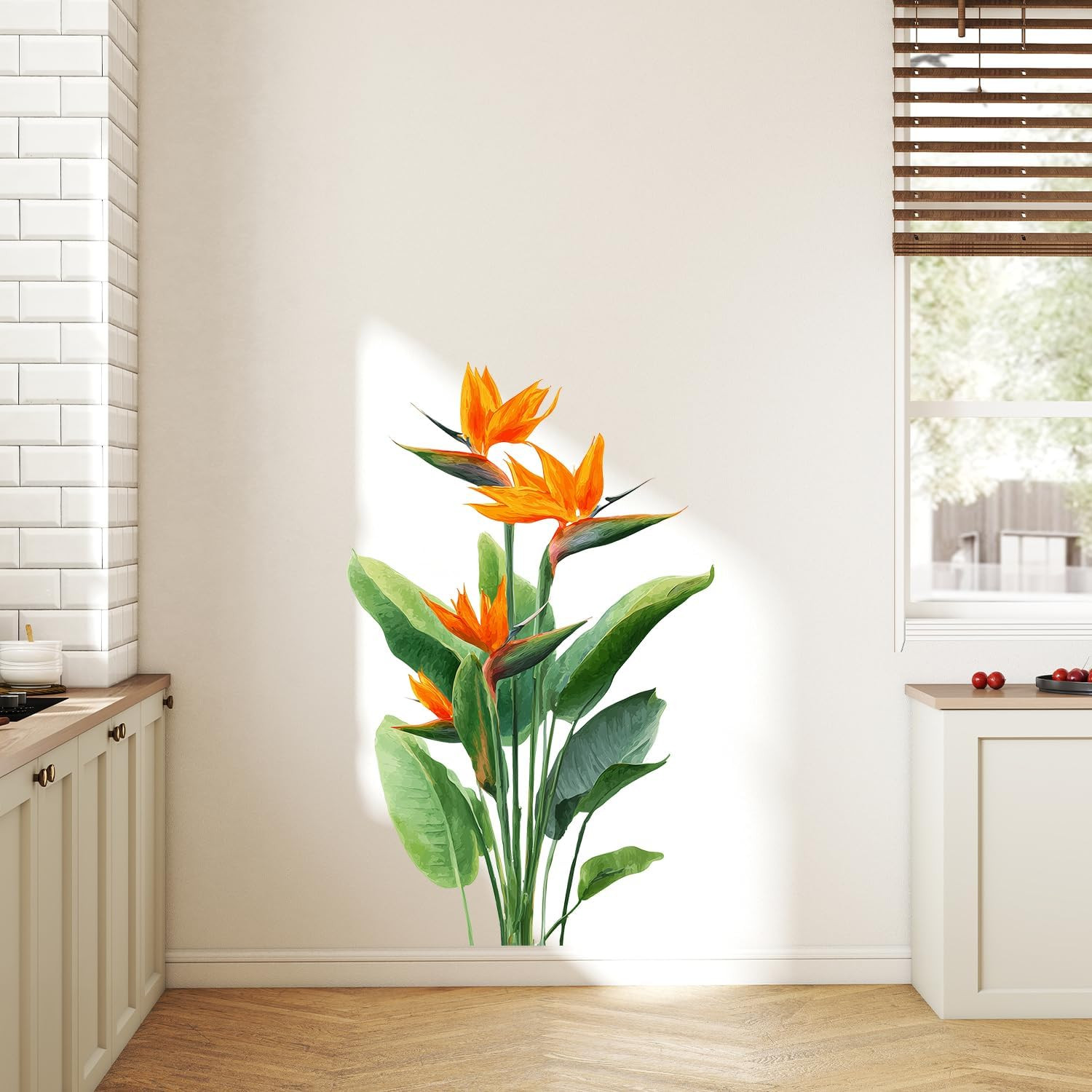 Bird of Paradise Peel and Stick Wall Decals Tropical Flower Stickers