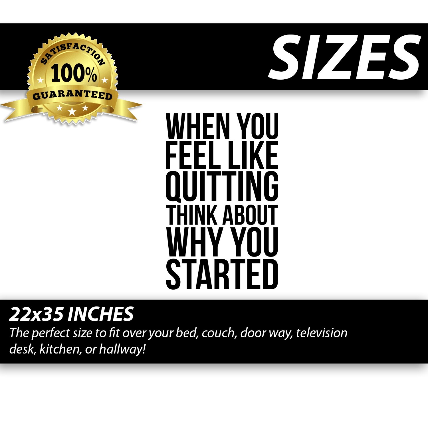 When You Feel Like Quitting Motivational Wall Decal Sticker Quote Vinyl Art