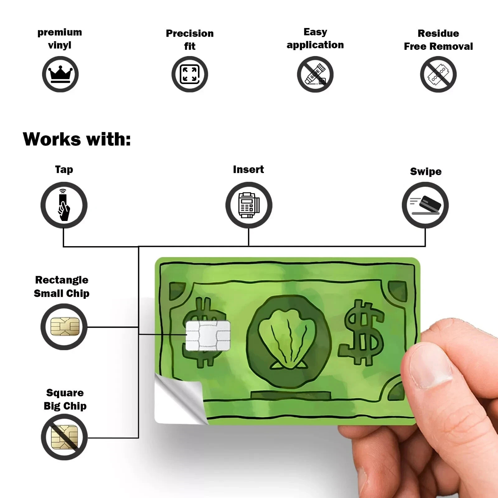 100 Pack Sea Bucks Credit Card Skin Vinyl Decal Seashell Sticker