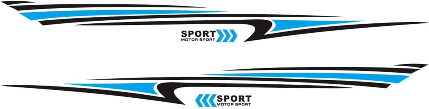 2 Pcs Car Side Sticker Long Stripe Graphic Auto Body Racing Sports Decals,Univer