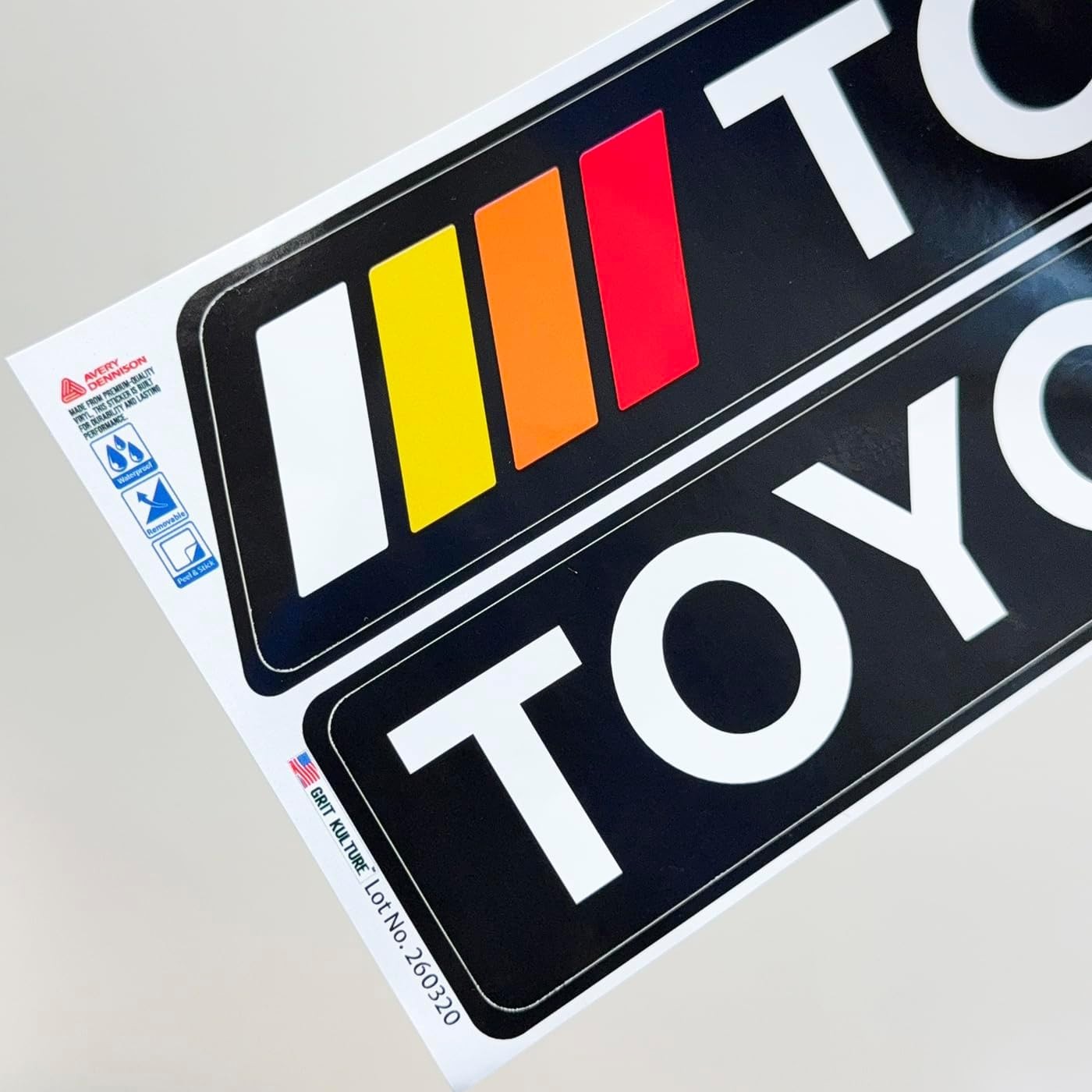 GRITKULTURE Removable Retro TRD Decal Graphic Sticker 2 Pack 11.2inch X 1.7in…