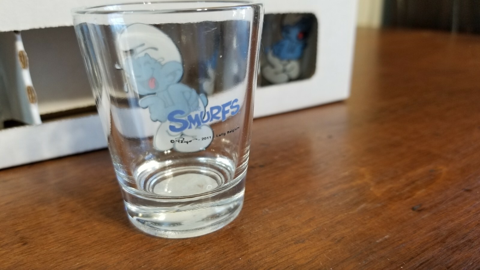 SHOT GLASS Lot of 4 The Smurfs Laugh Mini Glass SET NEW