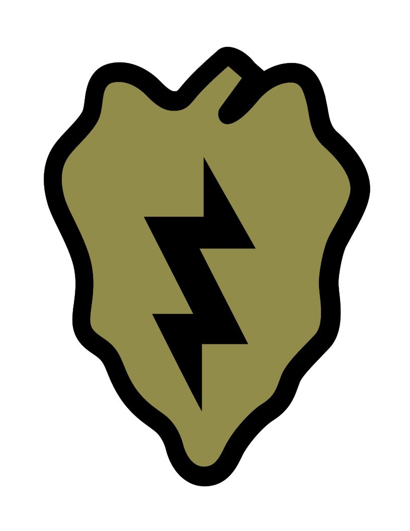 25th Infantry Division Vinyl Window Decal/Sticker Black/Olive