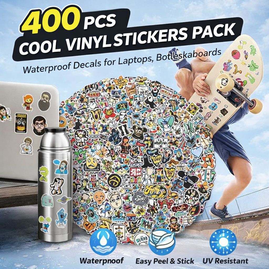 400PCS Cool Vinyl Stickers Pack Waterproof Decals Laptop Bottle Skateboard SetXL