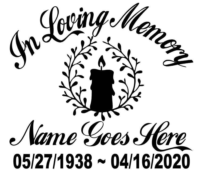 In Loving Memory Decal Custom Candle Light Car Vinyl Sticker Eternal Flame |
