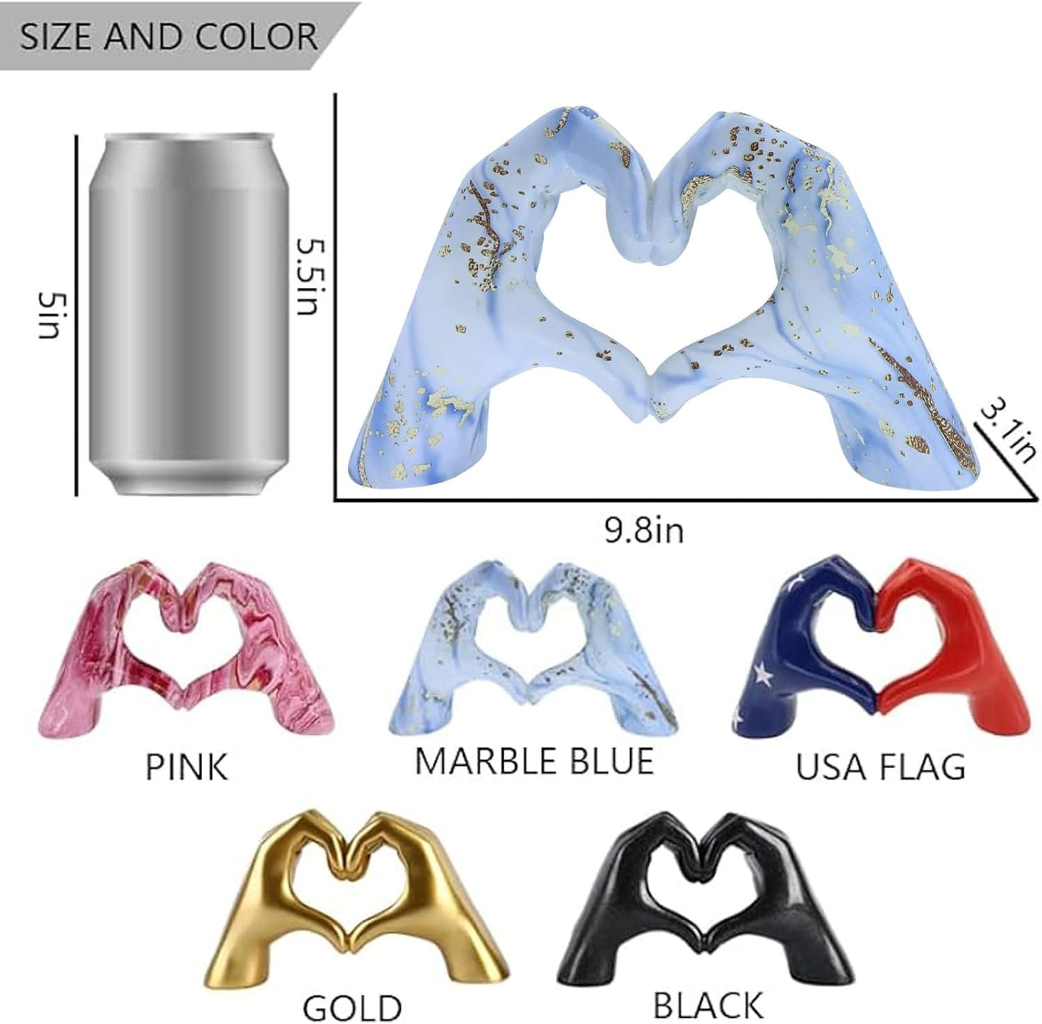 Luxury Heart-Shaped Decor – Resin Statue for Home Accents & Special Occasions