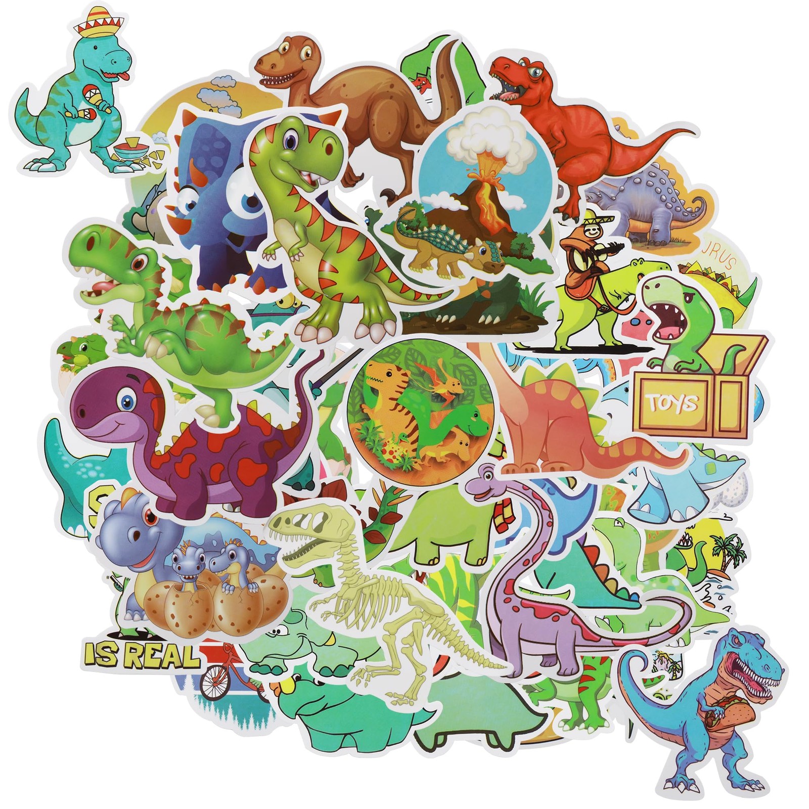 Dinosaur Stickers 100PCS Cute Waterproof Vinyl Pack for Laptop Bottle