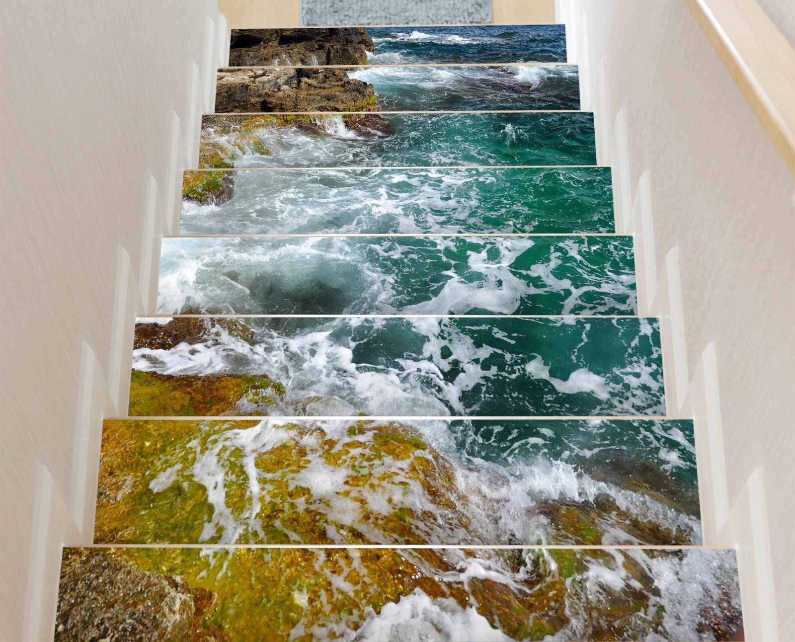 3D Nature Sea View W83 Stairs Risers Decoration Photo Mural Vinyl Wallpaper Vera