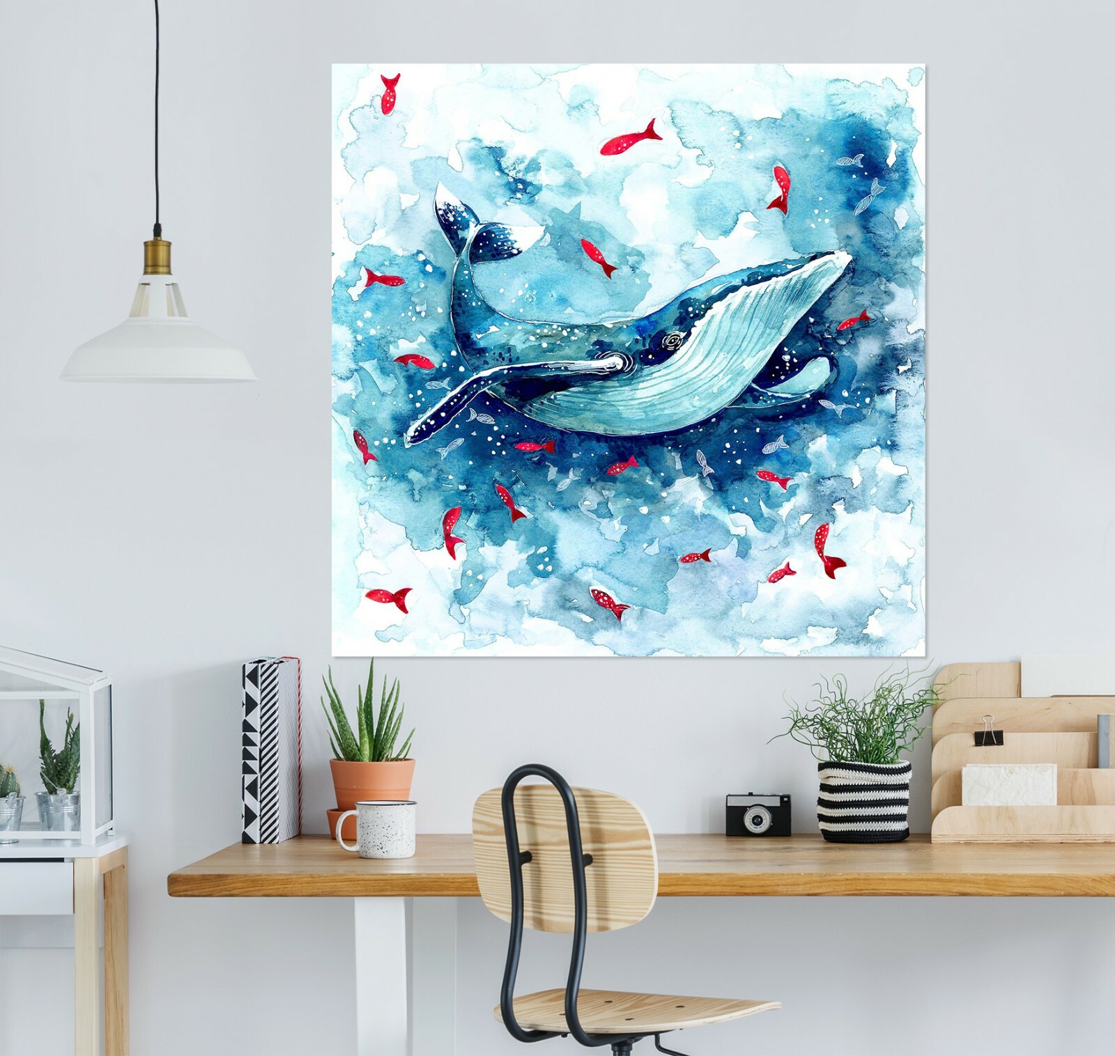 3D Painted Blue Whale B332 Wall Stickers Vinyl Wallpaper Mural Wall Murals Amy