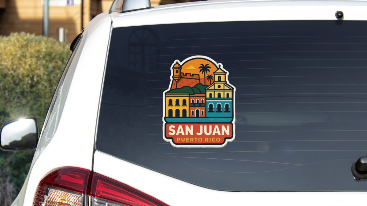 San Juan Puerto Rico Sticker Decal Vinyl Die-Cut City Skyline Landmark Design
