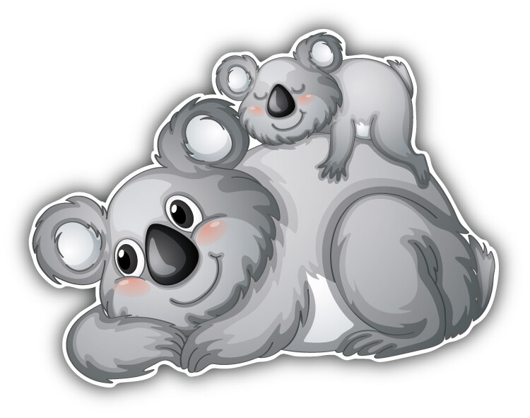 Koala Family Car Bumper Sticker Decal