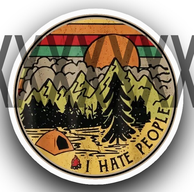 I Hate People Vinyl Decal Sticker Camping Camper Outdoors Fishing Hunting