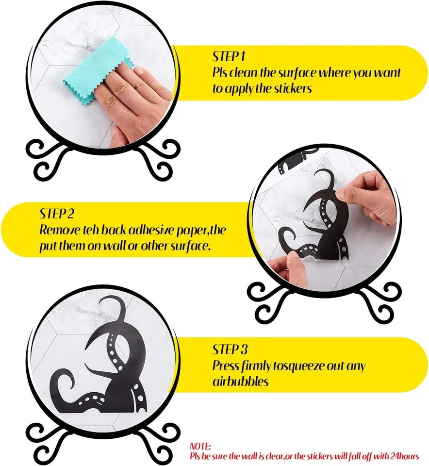 15 Pieces Kraken Octopus Toilet Tentacles Wall Decals Sticker Octopus Toil