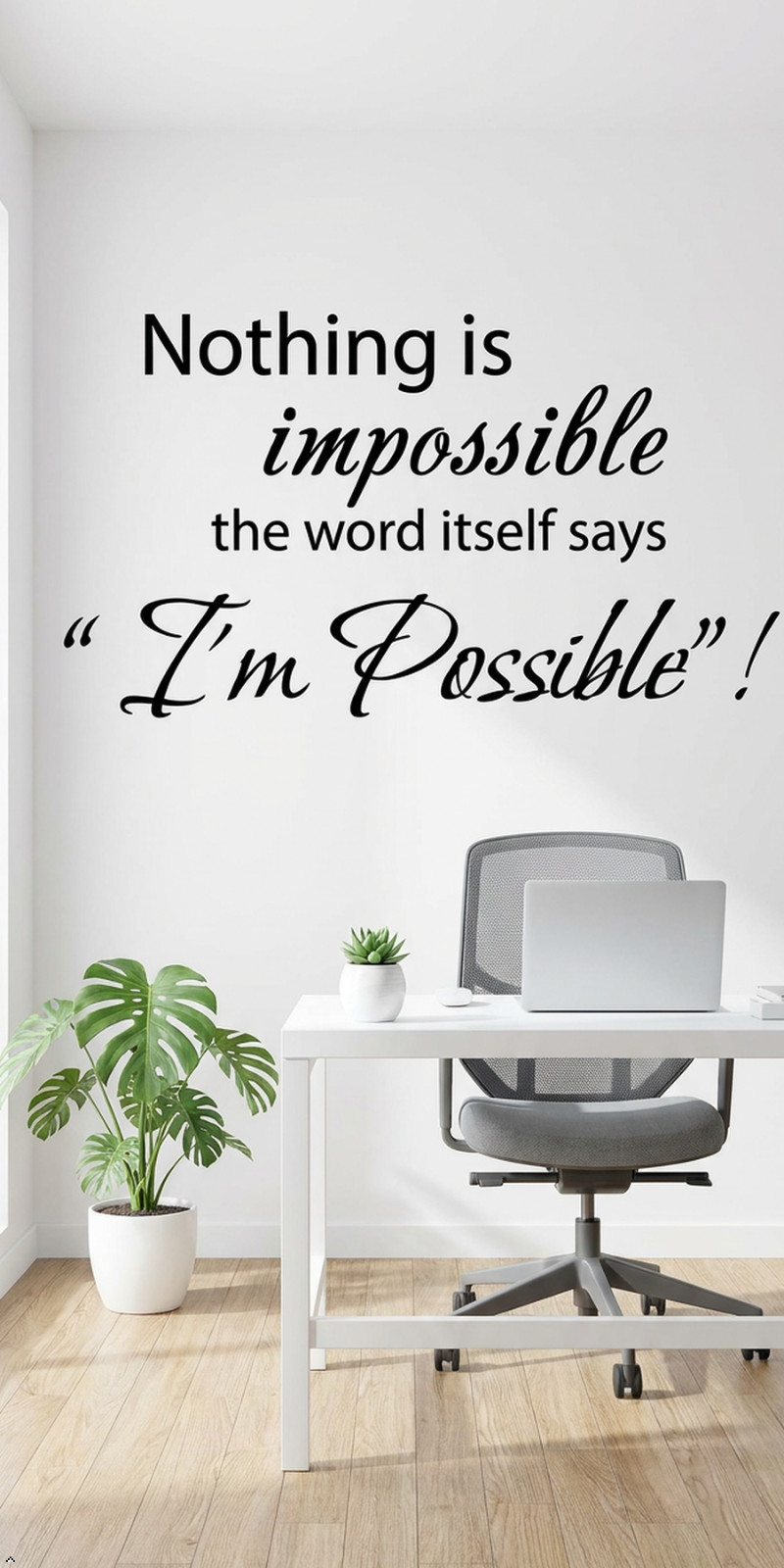 Nothing is Impossible Vinyl Wall Decal Decor Sticker Wall Home Art Removable