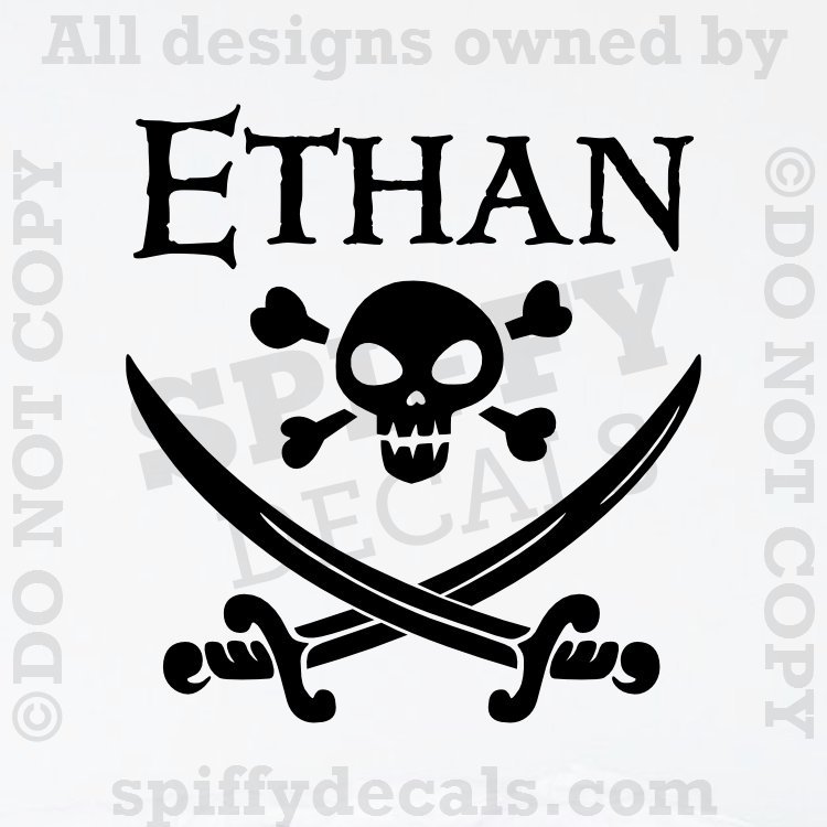 PERSONALIZED PIRATE NAME CUSTOM SWORDS JACK SPARROW Quote Vinyl Wall Decal Decor