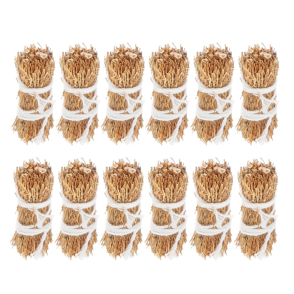 12pcs Mini Hay Bales: Micro Landscape Haystack Figurine – Dollhouse Hay Stack
