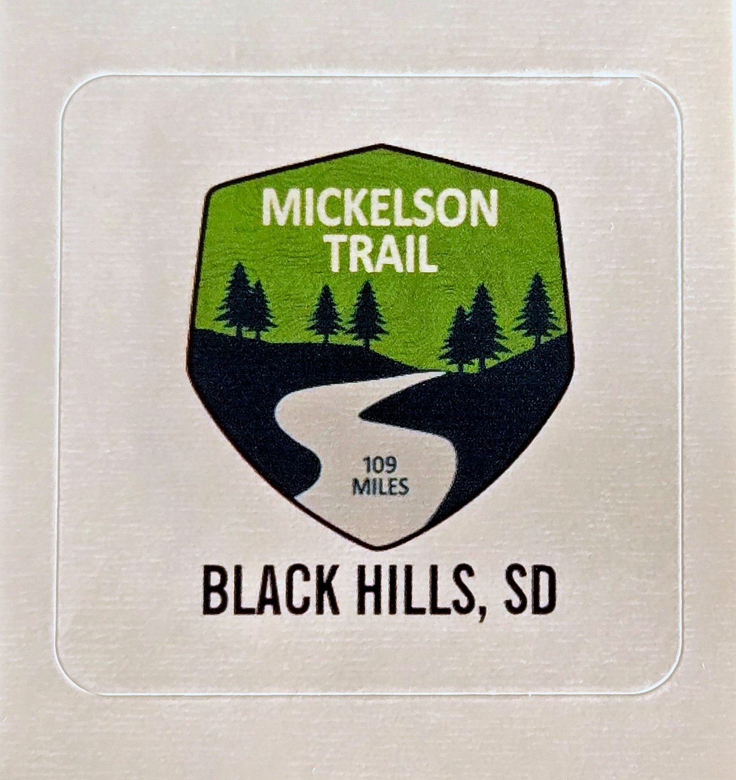 Mickelson Trail sticker – small (1.5" x 1.5") – glossy – Black Hills, SD